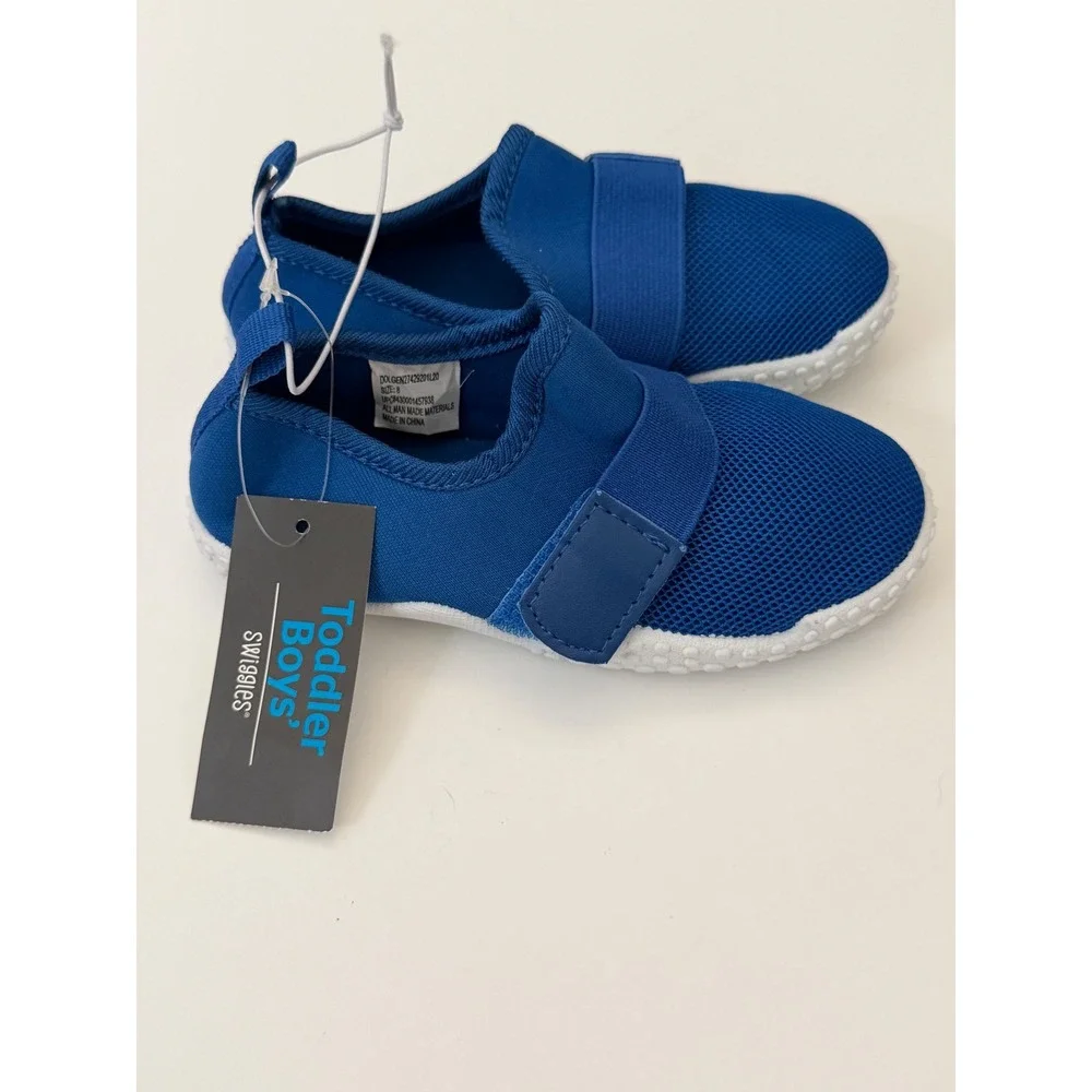 Swiggles‎ Toddler Boys Blue Mesh Water Shoes Slip On Size 8 NEW